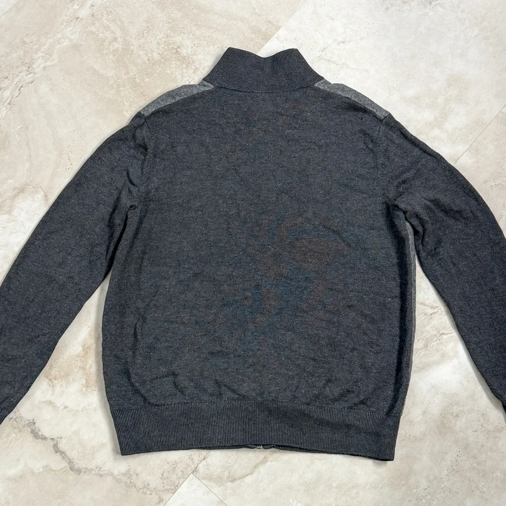 Banana Republic Men’s Sweater Size L Classic Knit Full Zip Casual Gray Preppy